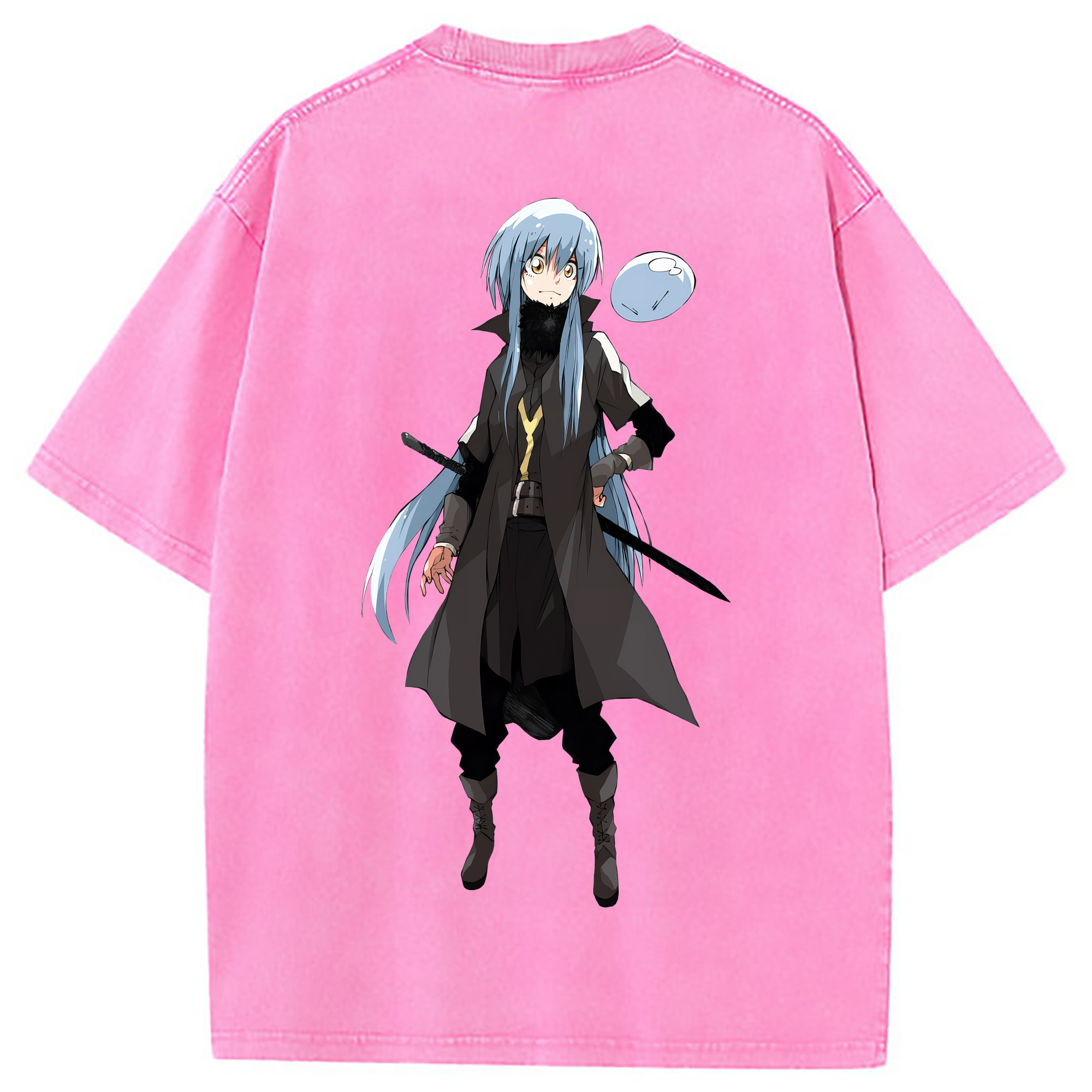 （画像用） 転スラ Regarding Reincarnated to Slime 綿100% ヴィンテージ風 半袖Tシャツ（背面プリント）